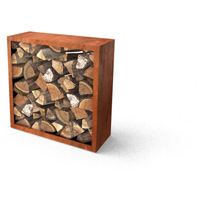 Afbeelding van Geroba Cortenstaal Houtopslag 100x38.5x100cm (lxbxh)