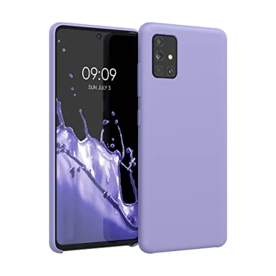 Afbeelding van kwmobile telefoonhoesje geschikt voor Samsung Galaxy A51 Hoesje met siliconen coating Smartphone case in lavendel