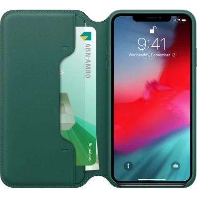 Afbeelding van Apple Lederen Folio Case voor iPhone XS Max Forest Green