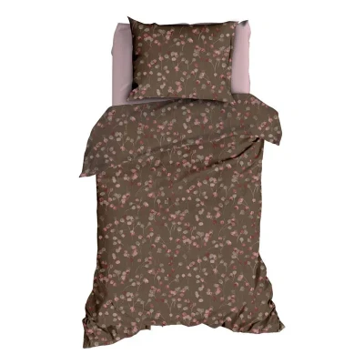 Afbeelding van Satin d&#039;Or Muriel Dekbedovertrek Eenpersoons 140x200/220 cm Taupe/Rose