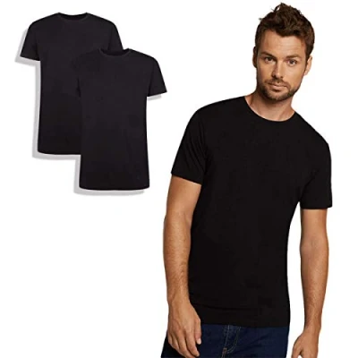Afbeelding van Bamboo Basics RUBEN T shirt 2/pack Zwrt Ronde hals