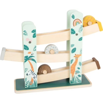 Afbeelding van Small Foot Houten Knikkerbaan Roetsjbaan Rodelbaan Safari