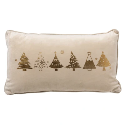Afbeelding van TREES Sierkussen 30x50 cm Kerst Whisper White wit
