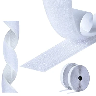 Image de AiQInu Scratch Autocollant Double Face,8m Bande Adhésif Agrippantes Adhésives Autocollant,20mm puissant Hook Loop Rubans pour Ménage,Bricolage Et l&#039;artisanat