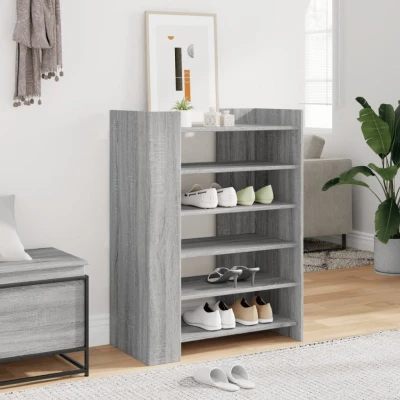 Afbeelding van Schoenenkast 74,5x37,5x100 cm bewerkt hout grijs sonoma eiken