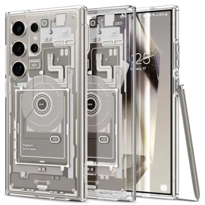 Afbeelding van Spigen Ultra Hybrid Geschikt voor Samsung Galaxy S24 Back Cover Zero One Grijs