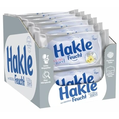 Afbeelding van Hakle Feucht ULTRA med in confezione da 12 (12 x 42 fogli), carta igienica idratante, salviette umide delicate sulla pelle, idrosolubili