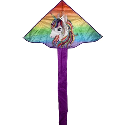 Afbeelding van Vlieger Delta Unicorn Rainbow 115x65cm
