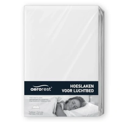 Afbeelding van AeroRest Hoeslaken tweepersoons luchtbed voor Jersey 100% katoen Wit 152 x 203 210 cm