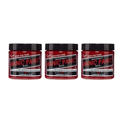 Afbeelding van Manic Panic Vampire‘s Kiss Classic Crème, Veganistisch, Proefdierenvrij, Rode Semi Permanente Haarverf, 3 x 118 ml