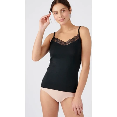 Afbeelding van Damart Kanten hemdje onzichtbaar Thermolactyl Vrouwen Zwart 34 36 (XS)