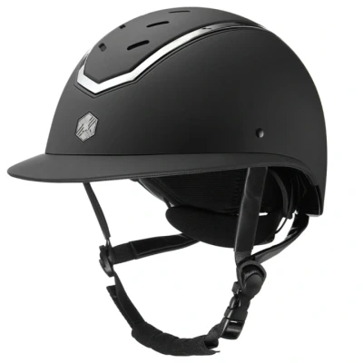 Afbeelding van Charles Owen Paardrijcap Kylo Matte Wide Peak Zwart/Zilver