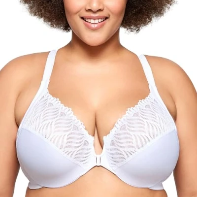 Afbeelding van Glamorise Wonderwire #1246 Beugelbeha met sluiting aan de voorkant, voor dames, volledige afdekking, 1 stuk