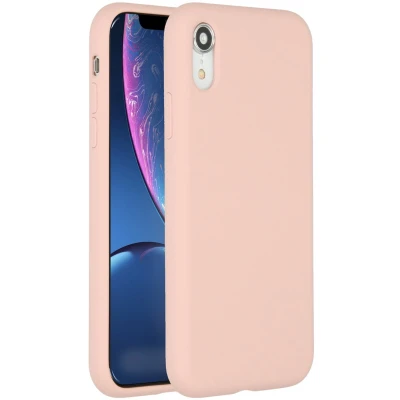 Afbeelding van Accezz Hoesje Geschikt voor iPhone Xr Siliconen Liquid Silicone Backcover Roze