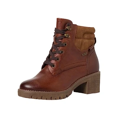Afbeelding van Tamaris Comfort Veterboots, Dames, Maat: 39, Cognac Leer