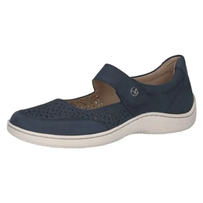 Afbeelding van Caprice Ballerina&#039;s met enkelbandjes, Dames, Maat: 41, Ocean nubuc Leer
