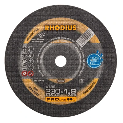 Afbeelding van Rhodius XT38 205702 Doorslijpschijf recht 230 mm 1 stuk(s) RVS, Staal