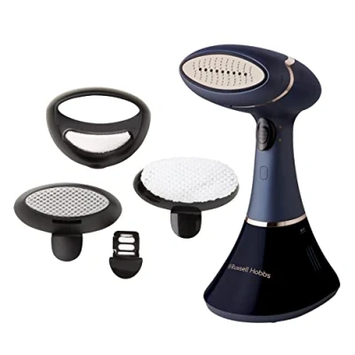 Image de Russell Hobbs Défroisseur vapeur [Multiusage, Antibactérien] Steam Genie Aroma (1800W, 32g/min vapeur,Céramique, 4 accessoires: diffuseur de parfum, vêtements, rideaux, tissus)Fer à repasser 28041 56