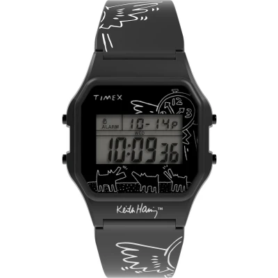 Afbeelding van Timex Keith Haring X T80 TW2W25500 Horloge Kunststof Zwart Ø 34 mm