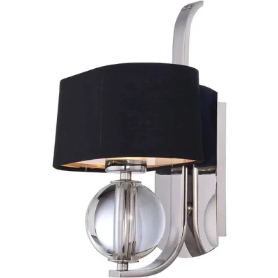 Afbeelding van Wandlamp Gotham, stoffen kap, zilver