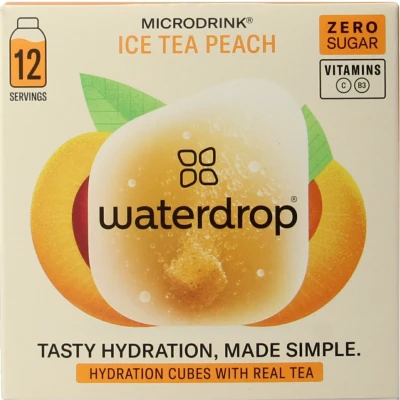 Afbeelding van Waterdrop Ice Tea Peach Microdrink Vitamin Hydration Cubes 12ST