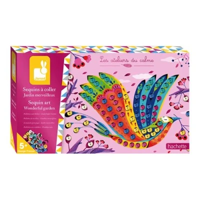 Image de Kit créatif Janod sequins à coller jardin merveilleux