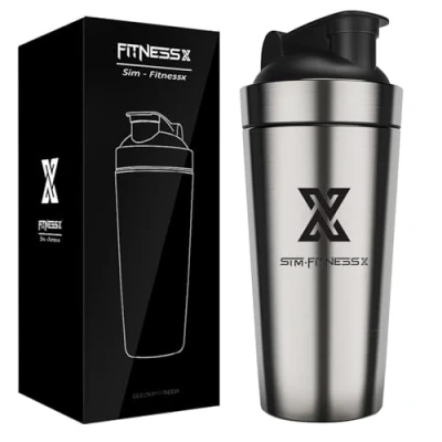 Afbeelding van X SIM FITNESSX RVS Protein shaker Fles eiwitpoeder 700ml