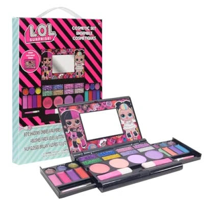 Afbeelding van L.O.L Surprise! Townley Girl compacte cosmeticaset met spiegel 14 lipglosss, 4 shines lichaam, kleurrijke borstels merk draagbare opvouwbare beautycase voor meisjes