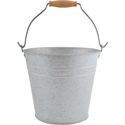 Afbeelding van Zinken emmer/bloempot/plantenpot 5 liter Tuindecoratie Bloememmer/bloembak/plantenbak Decoratie emmer