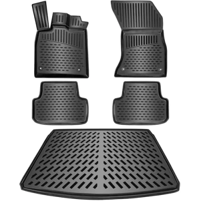 Afbeelding van ELMASLINE Set 3D rubberen matten en kofferbakmat voor Volvo XC 40 2018 2024 (standaard) Niet geschikt elektrische apparaten Vloermatten accessoires XC40