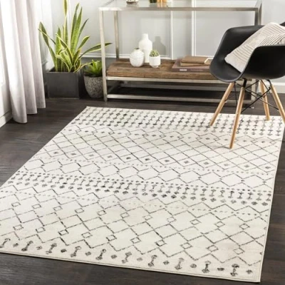 Afbeelding van SURYA Vloerkleed Woonkamer, Slaapkamer Berber Etnisch Tapijt SOFIA Wit/Grijs 160x215 cm