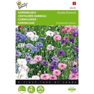Afbeelding van Centaurea Cyanus dubbelbloemig gemengd Buzzy