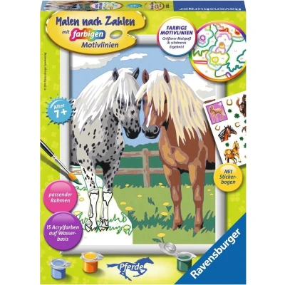 Afbeelding van Ravensburger 28566 Set kleuren op nummer kleurplaat en kleurboek