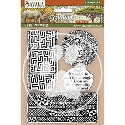 Afbeelding van Stamperia Savana Etnical Borders Natural Rubber Stamp (WTKCC209)
