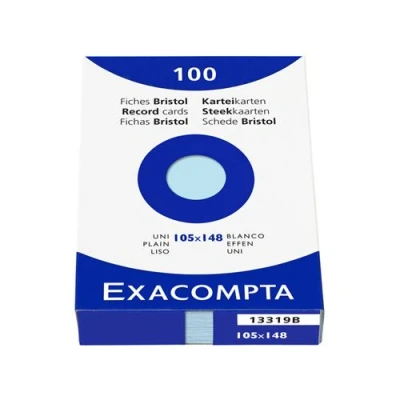 Image de EXACOMPTA Fiches bristol, A6, uni, bleu azur
