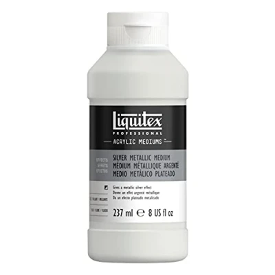 Image de Liquitex 8508 Métallisé argent moyen pour peintures acryliques donne des effets argentés métalliques hautement réfléchissants avec brillance, résistant au vieillissement de qualité artistique