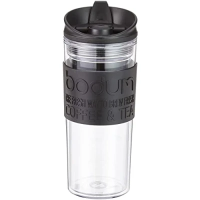 Afbeelding van BODUM 11101 01S Reisbeker, geïsoleerd, kunststof, klapdeksel, 0,45 l