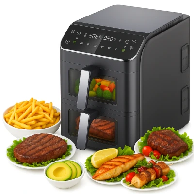 Afbeelding van Friac Aif 8100 St Dubbele Airfryer 5,5 + 5,5l 2800w Zwart