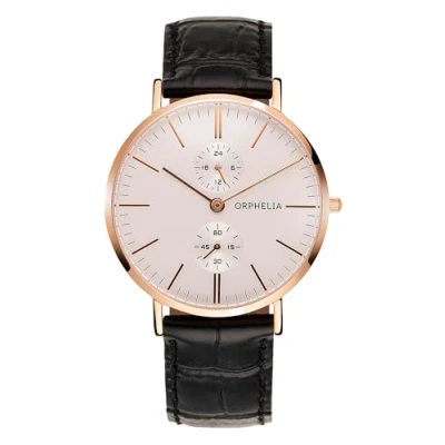 Afbeelding van Orphelia 71502 Horloge Leer Zwart 40 mm