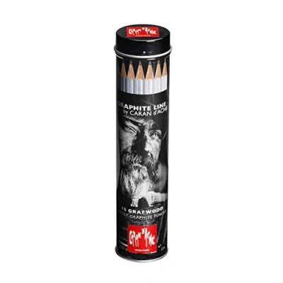 Afbeelding van Caran d&#039;Ache Grafwood 775.315 potloden in metalen buis, 15 stuks