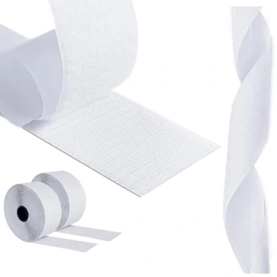 Afbeelding van AiQInu Belcro Dubbelzijdige lijm, haak en lus, zelfklevend, 5 cm breed, herbruikbaar, van dubbelzijdig nylon, extra sterk, voor kantoor, thuis, doe het zelf