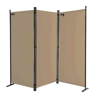 Afbeelding van QUICK STAR Paravent Set van 3 stofverdelers, 170 x 165 cm, voor balkon, opvouwbaar, zandkleurig