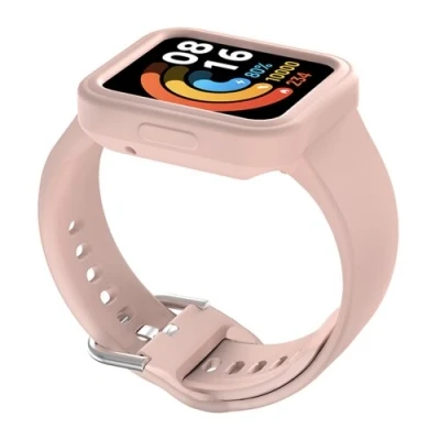 Afbeelding van Siliconen band met case Roze Xiaomi Redmi Watch 2 (Lite)