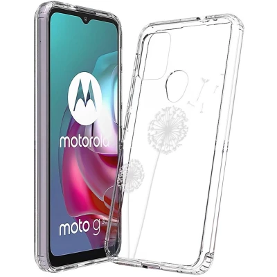 Afbeelding van iMoshion hoesje Geschikt voor Motorola Moto G30 / G20 G10 Power Siliconen Design Wit Transparant Dandelion