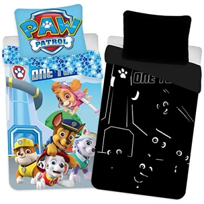 Afbeelding van BrandMac ApS Baby Beddengoed Paw Patrol 100 x 135 cm, katoen, gloeit in het donker