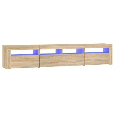 Afbeelding van vidaXL Tv meubel met LED verlichting 210x35x40 cm sonoma eikenkleurig