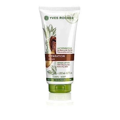 Afbeelding van Yves Rocher Herstellende lichaamsmelk met biologische sheaboter 200 ml: dagelijkse verzorging voor een zeer droge huid