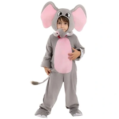 Afbeelding van Spooktacular Creations Halloween olifantenkostuum, zacht en knuffelig kostuum voor kinderen, cosplay (3 4 jaar))