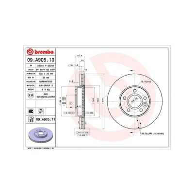 Afbeelding van MAGNETI MARELLI Remschijf VOLVO: V40 Hatchback, V50, Cross Country, FORD: FOCUS 3, C Max 2, 3 Turnier 360406107100 Remschijven