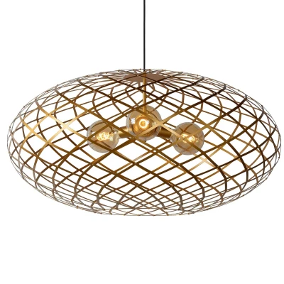 Afbeelding van Hanglamp Wolfram, kap ovaal, 100 cm, goud